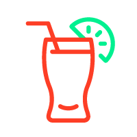 ícone de um copo de drink na cor laranja
