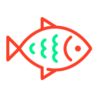 ícone de um peixe na cor laranja