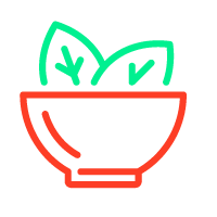 ícone de um bowl de salada na cor laranja