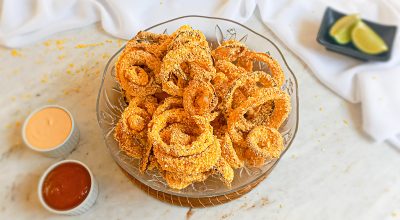 Cebola empanada na air fryer