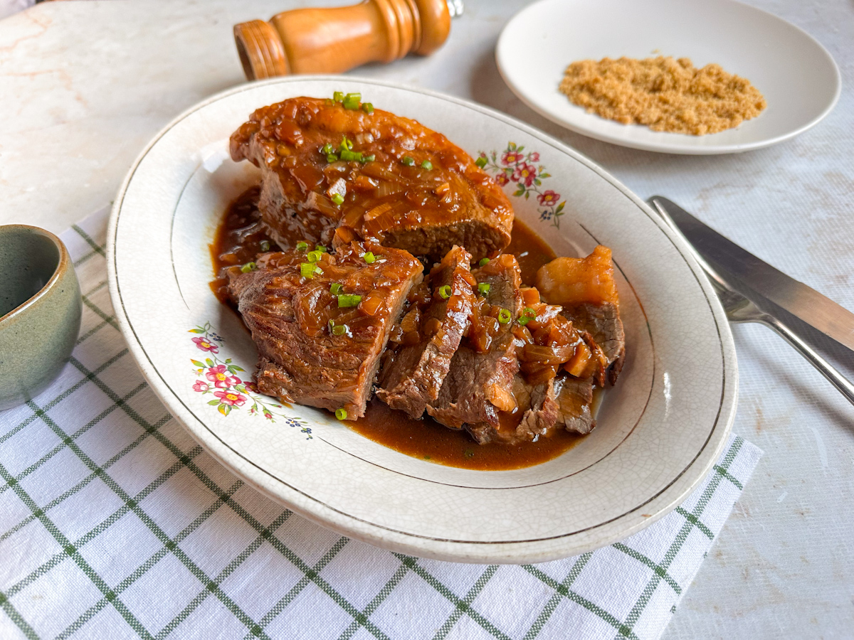 Picanha na cerveja preta na panela de pressão