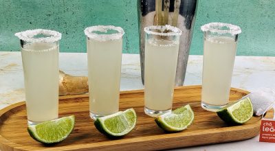 Tequila com chá verde, limão e gengibre