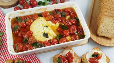 Tomate confit com queijo