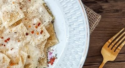 Ravioli com recheio de abóbora e gorgonzola