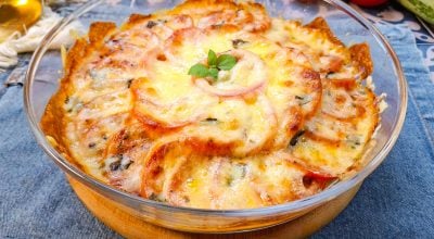 Abobrinha caprese de forno