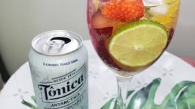 Água tônica saborizada com frutas