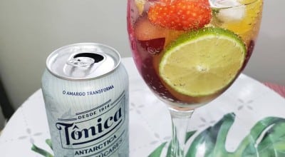 Água tônica saborizada com frutas