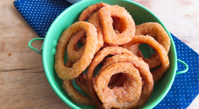 Anéis de cebola na air fryer