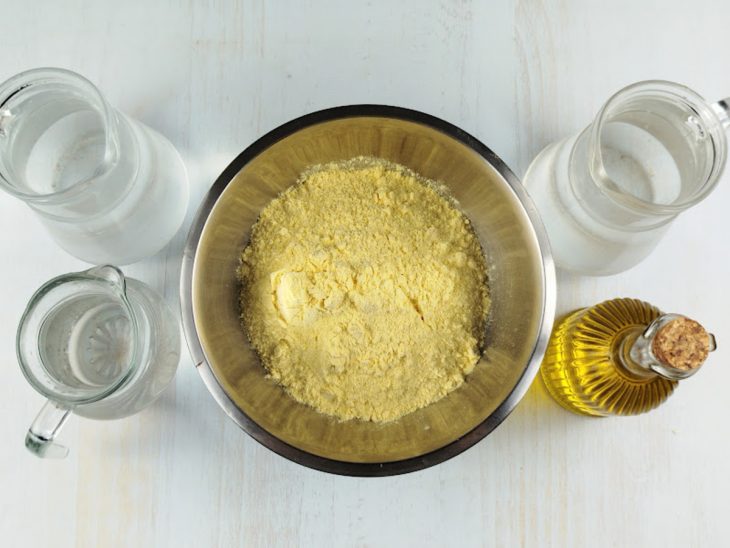 Ingredientes reunidos para o preparo da receita.