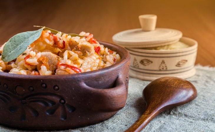 Arroz à grega com queijo