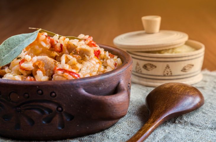 Arroz à grega com queijo