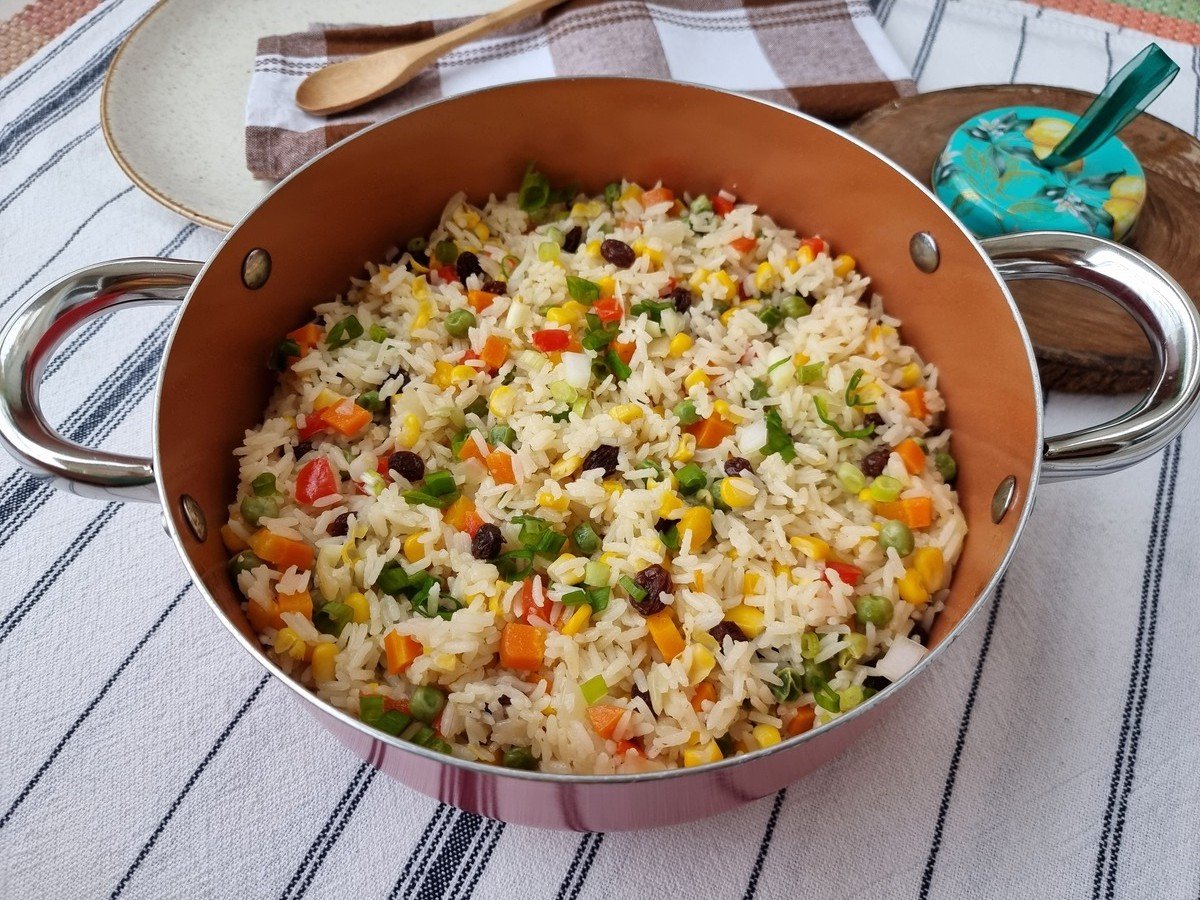 Arroz à grega tradicional