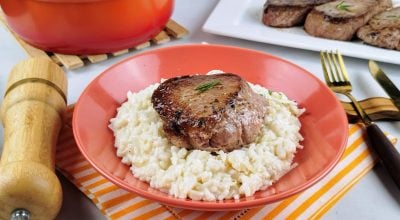 Arroz à piamontese com carne