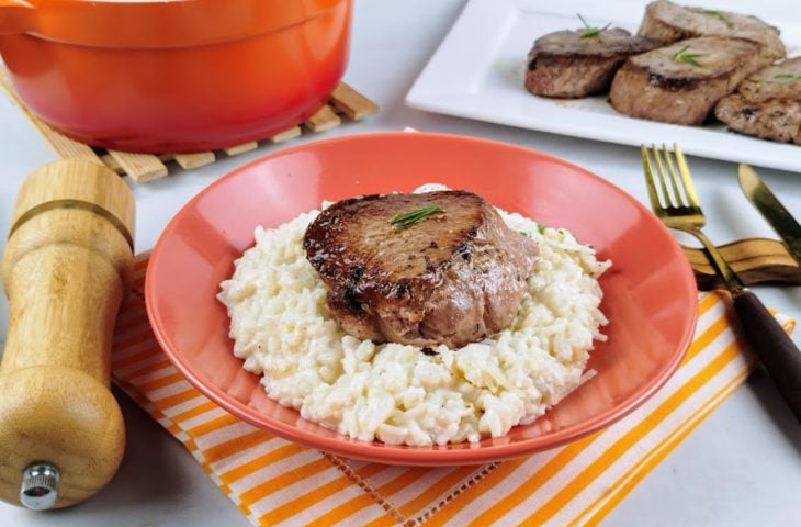 Arroz à piamontese com carne
