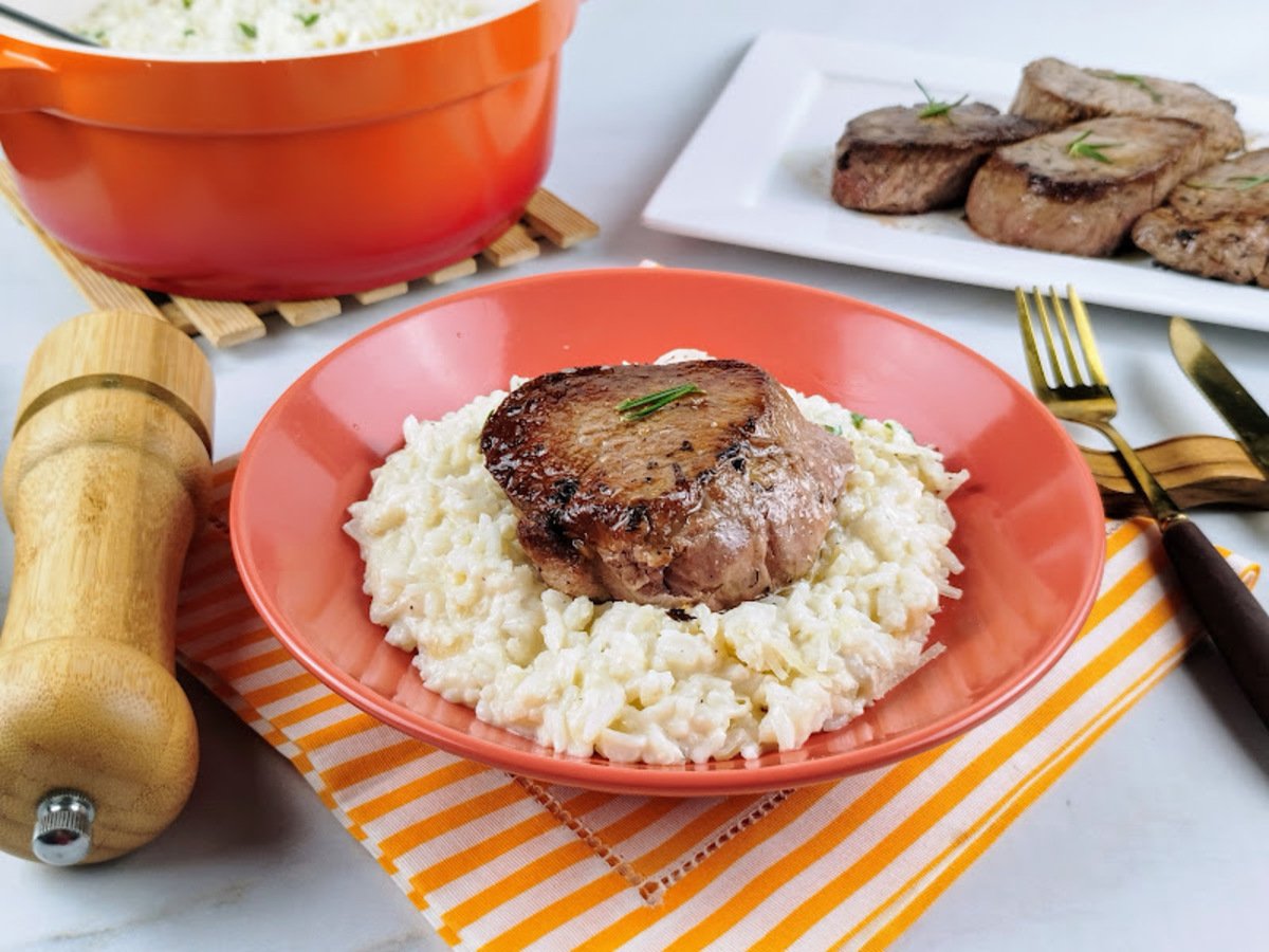 Arroz à piamontese com carne