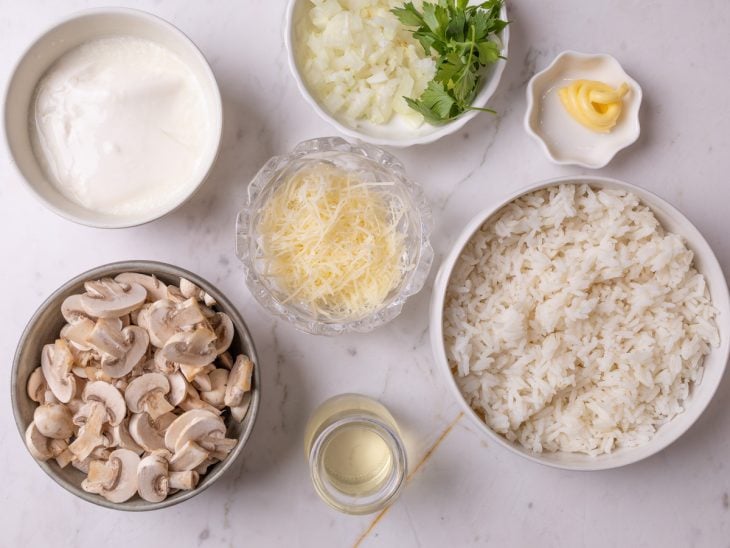 Ingredientes da receita na bancada.