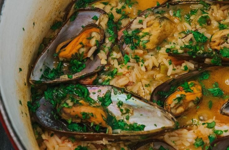 Arroz caldoso de frutos do mar
