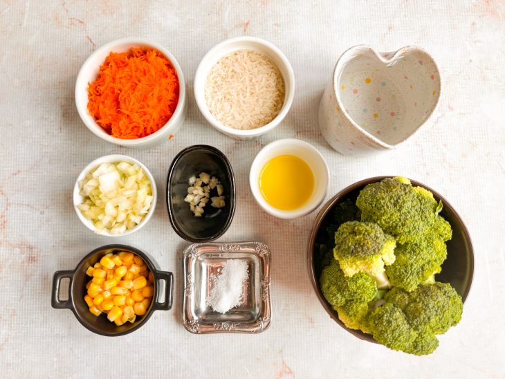 Ingredientes reunidos para o preparo da receita.