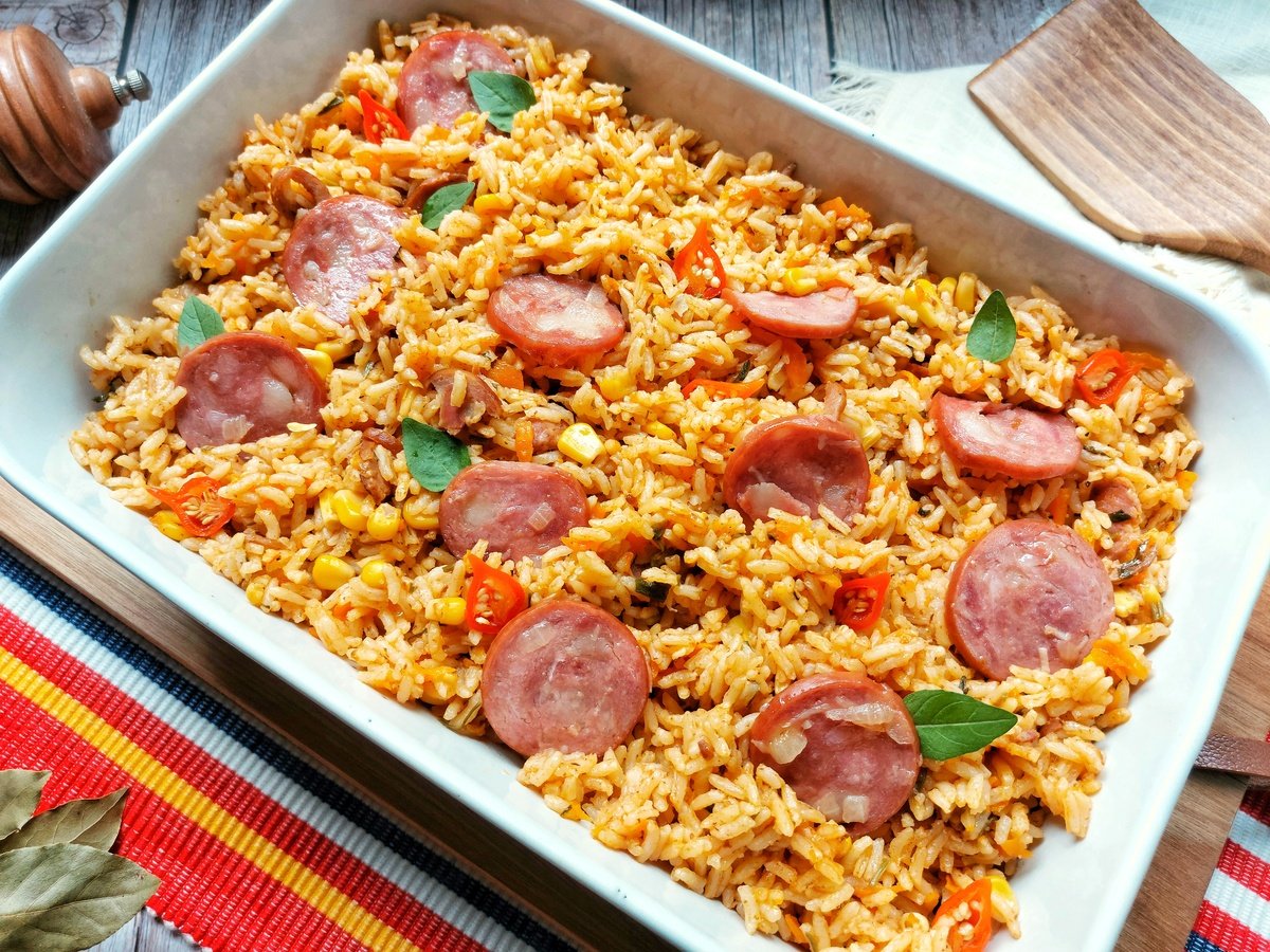 Arroz com calabresa na pressão fácil