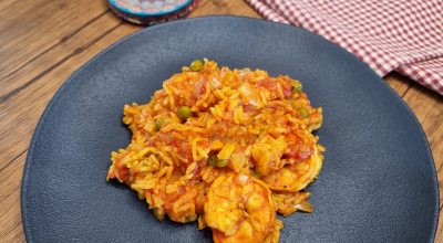Arroz com camarão simples
