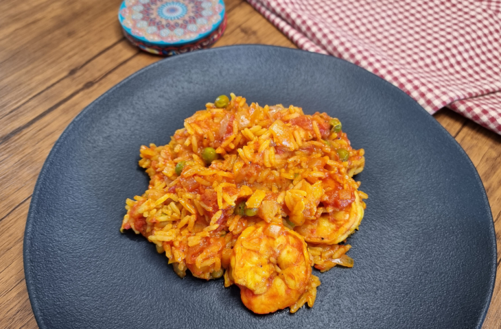 Arroz com camarão simples