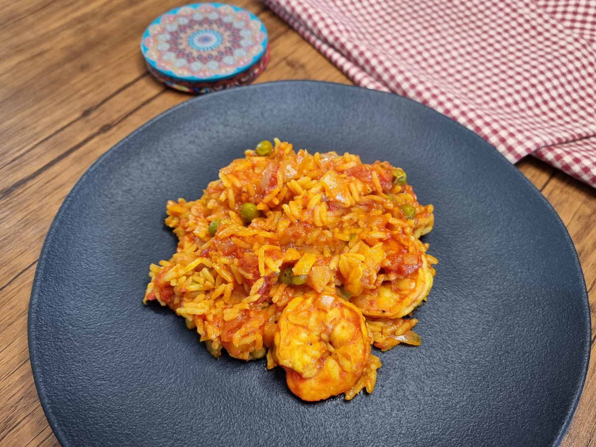 Arroz com camarão simples