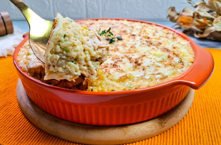 Arroz com frango cremoso