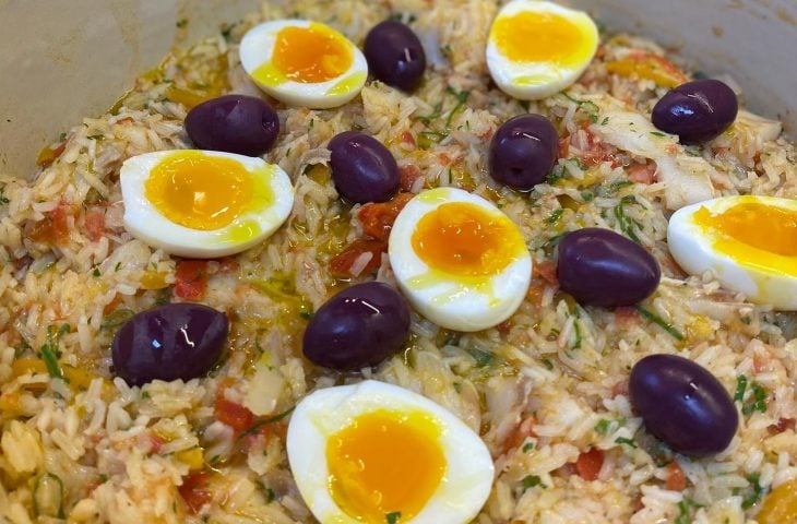 Arroz com lombo de bacalhau