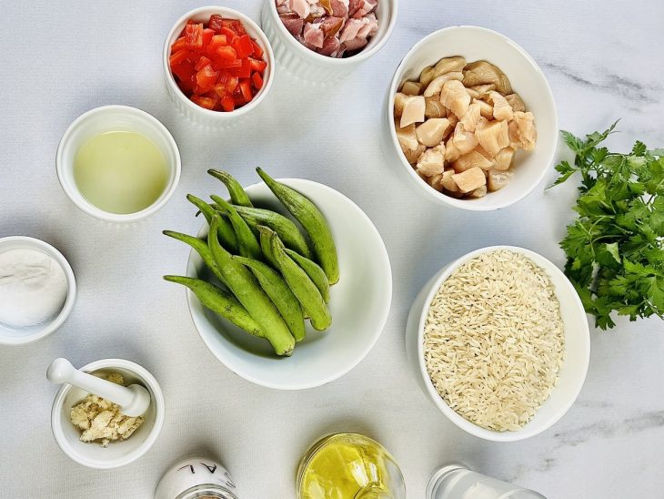 Ingredientes reunidos para o preparo da receita.