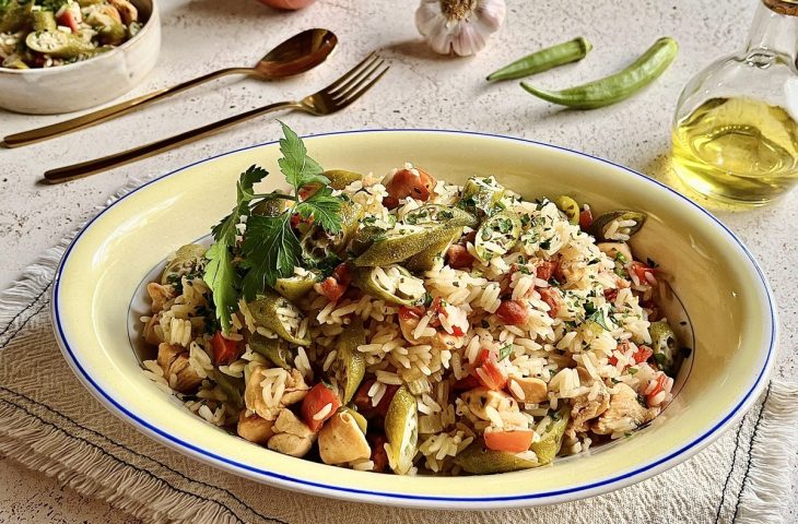 Arroz com quiabo
