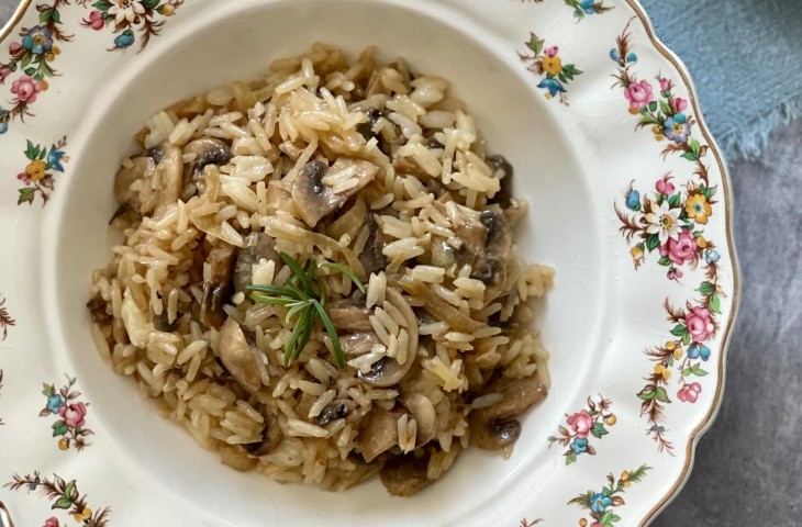 Arroz cremoso com cogumelos