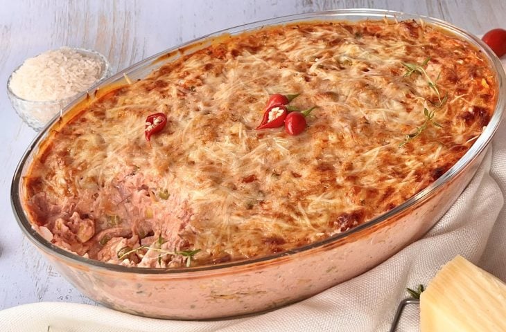 Arroz cremoso de forno