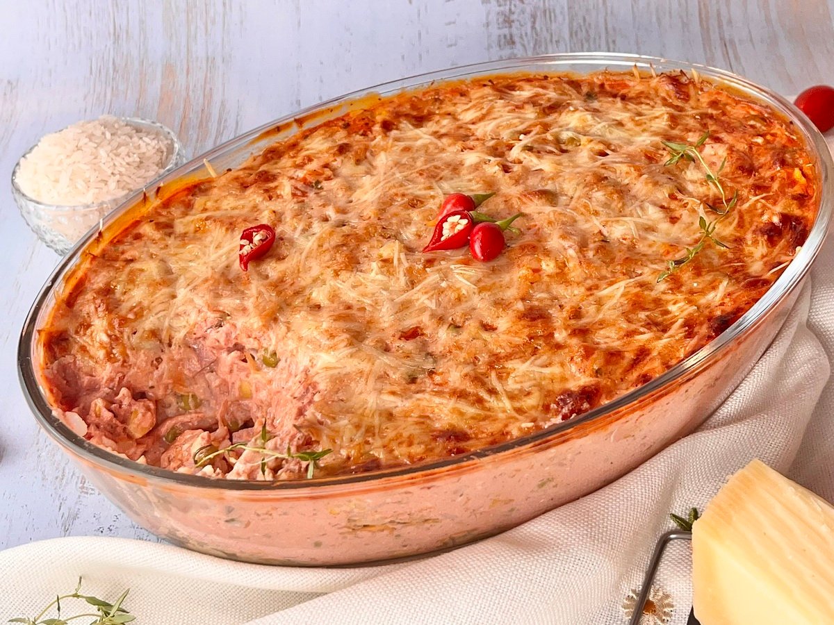 Arroz cremoso de forno