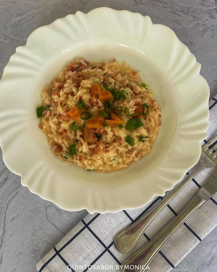 Arroz cremoso de linguiça blumenau