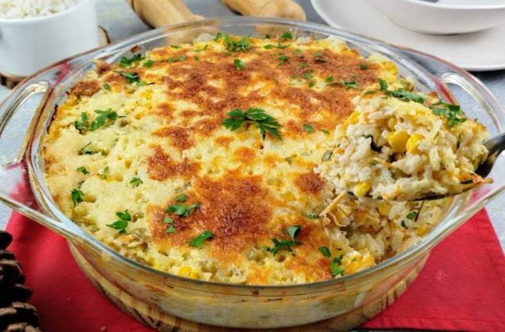 Arroz de forno simples e barato