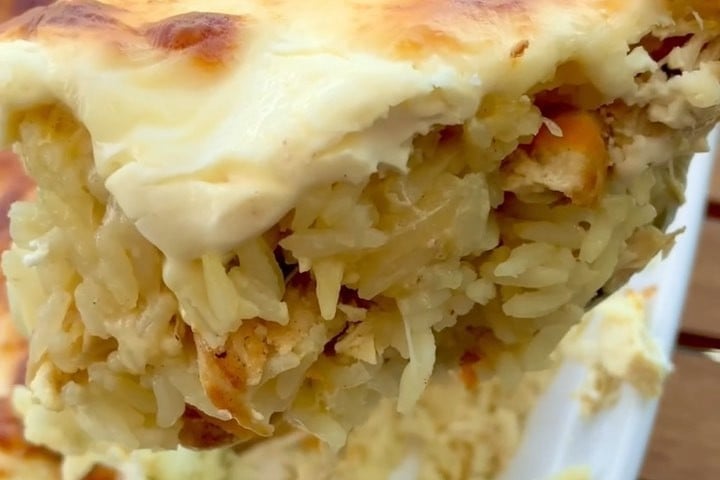 Arroz de frango com requeijão