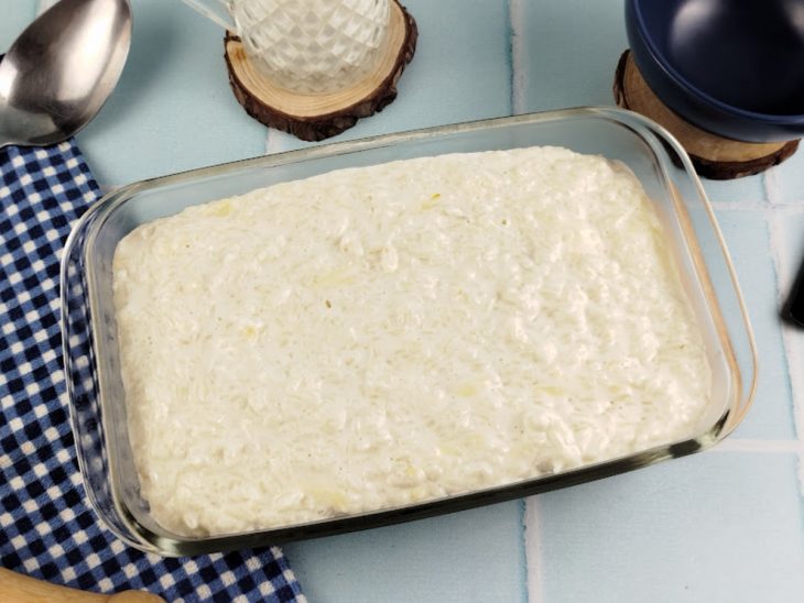 Arroz de leite cremoso pronto.