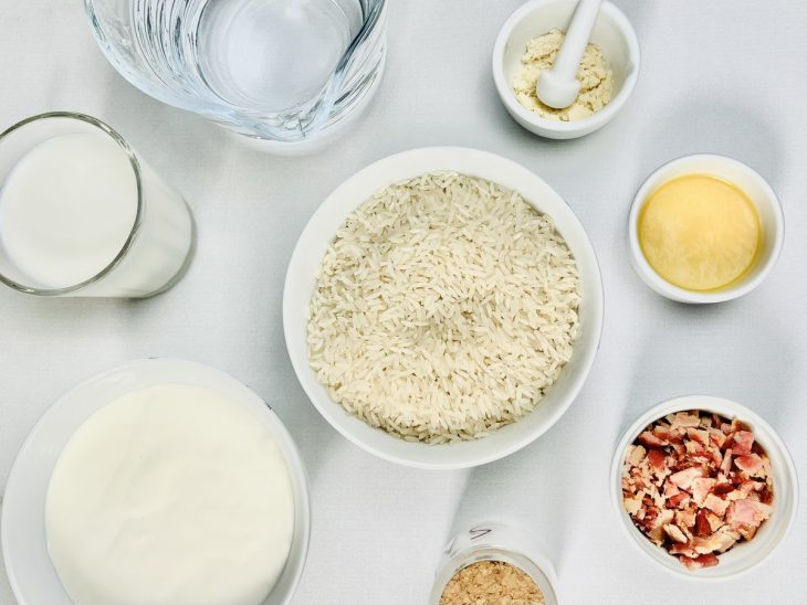 Ingredientes reunidos para o preparo da receita.