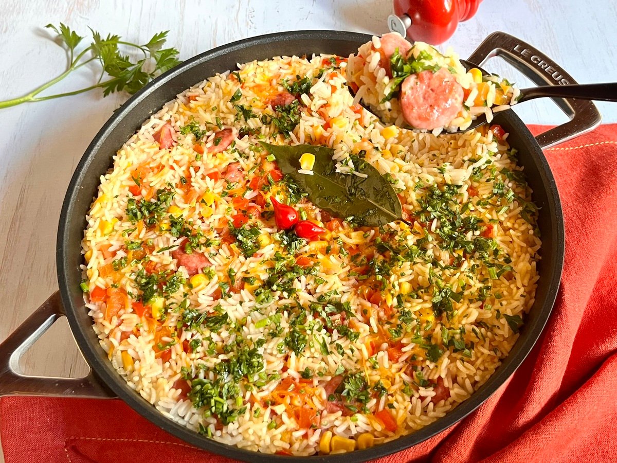 Arroz com linguiça