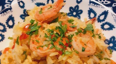 Arroz de moqueca de camarão