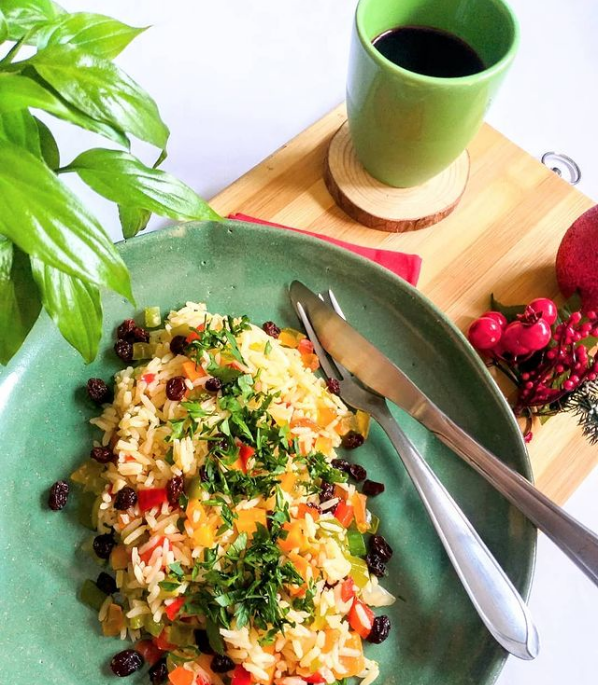 Arroz de Natal colorido