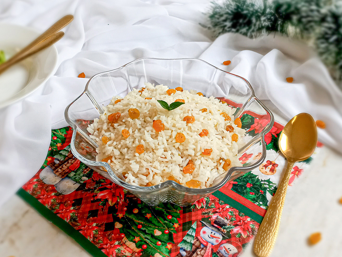 Arroz de Natal com passas