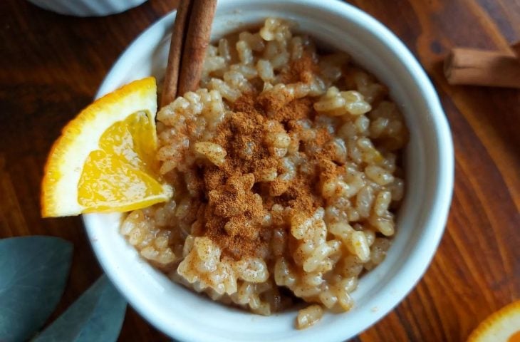 Arroz-doce com laranja