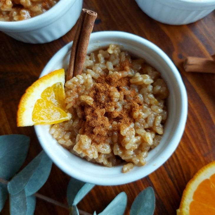 Arroz-doce com laranja