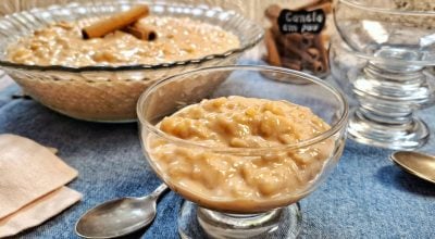 Arroz doce cremoso caramelizado