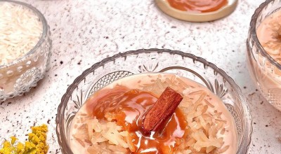 Arroz doce de basmati com doce de leite