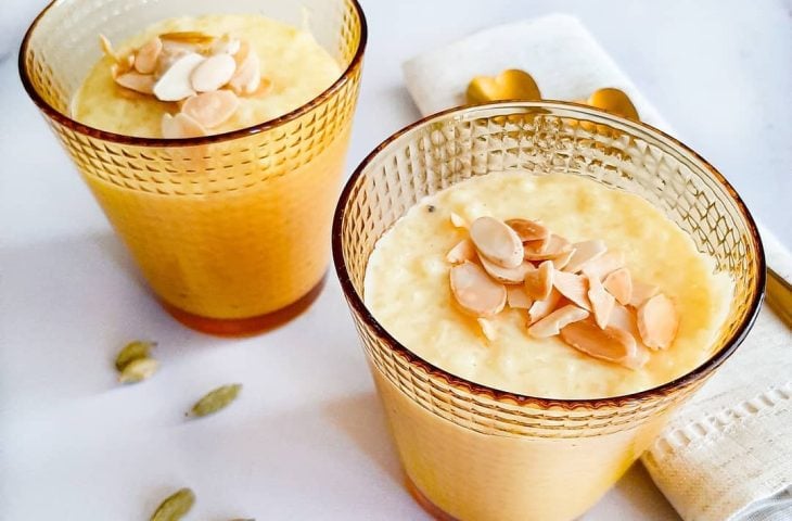 Arroz doce indiano (kheer)