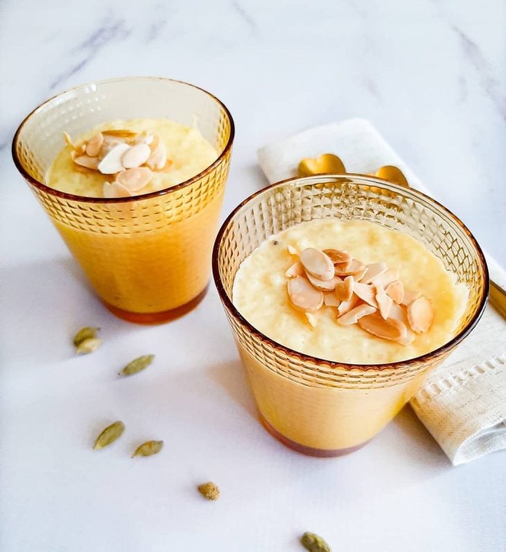 Arroz doce indiano (kheer)