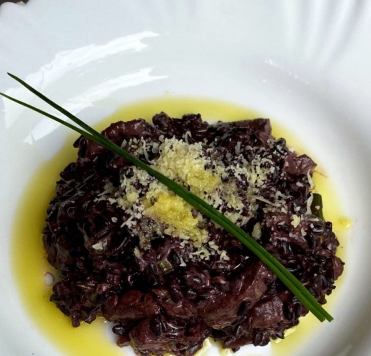 Arroz negro com carne