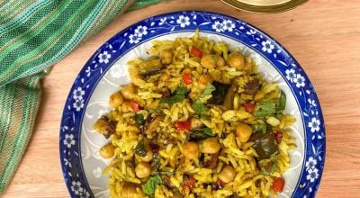 Arroz pilaf vegetariano